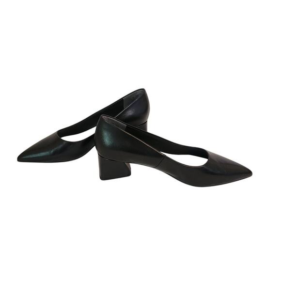 New Franco Sarto Racer Pumps Black Chunky Heel 7.5M - Picture 6 of 9